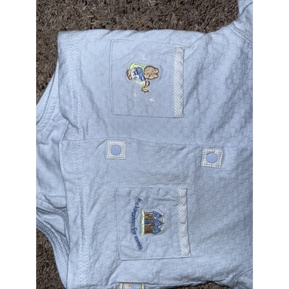 McBaby Baby Boys Blue‎ 2 pc. romper  outfit Size 6-9 months Kingdom Fairytale